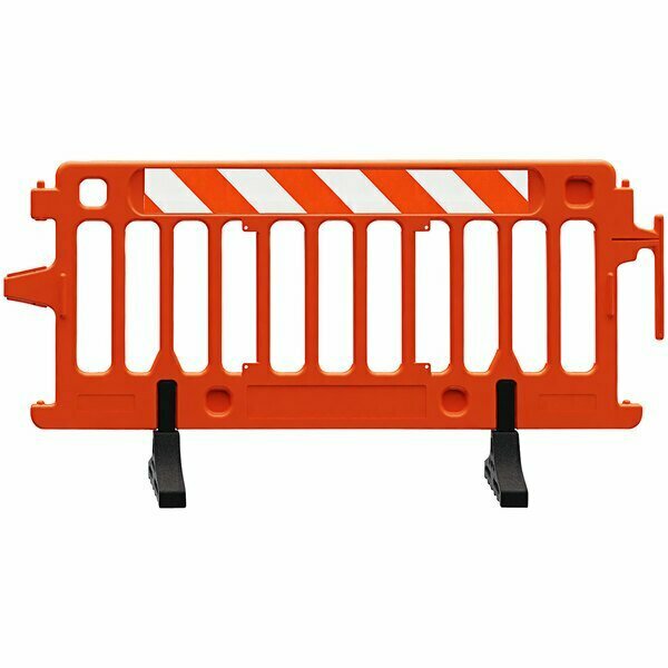 Plasticade 6' Orange Interlocking Parade barrier-High Intensity Engineer Grade Stripped on Sides 4662004OEGLR